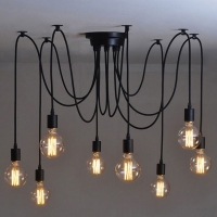 Светильник потолочный паук на 8 ламп, цвет черный